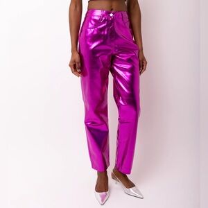 NWT AMYLYNN Lupe Magenta Metallic Pants size small